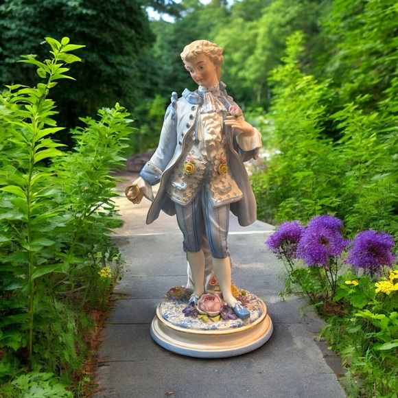 Antique French Bisque Figurines – 16” Pair of Elegant Man and Woman - Picture 5 of 15